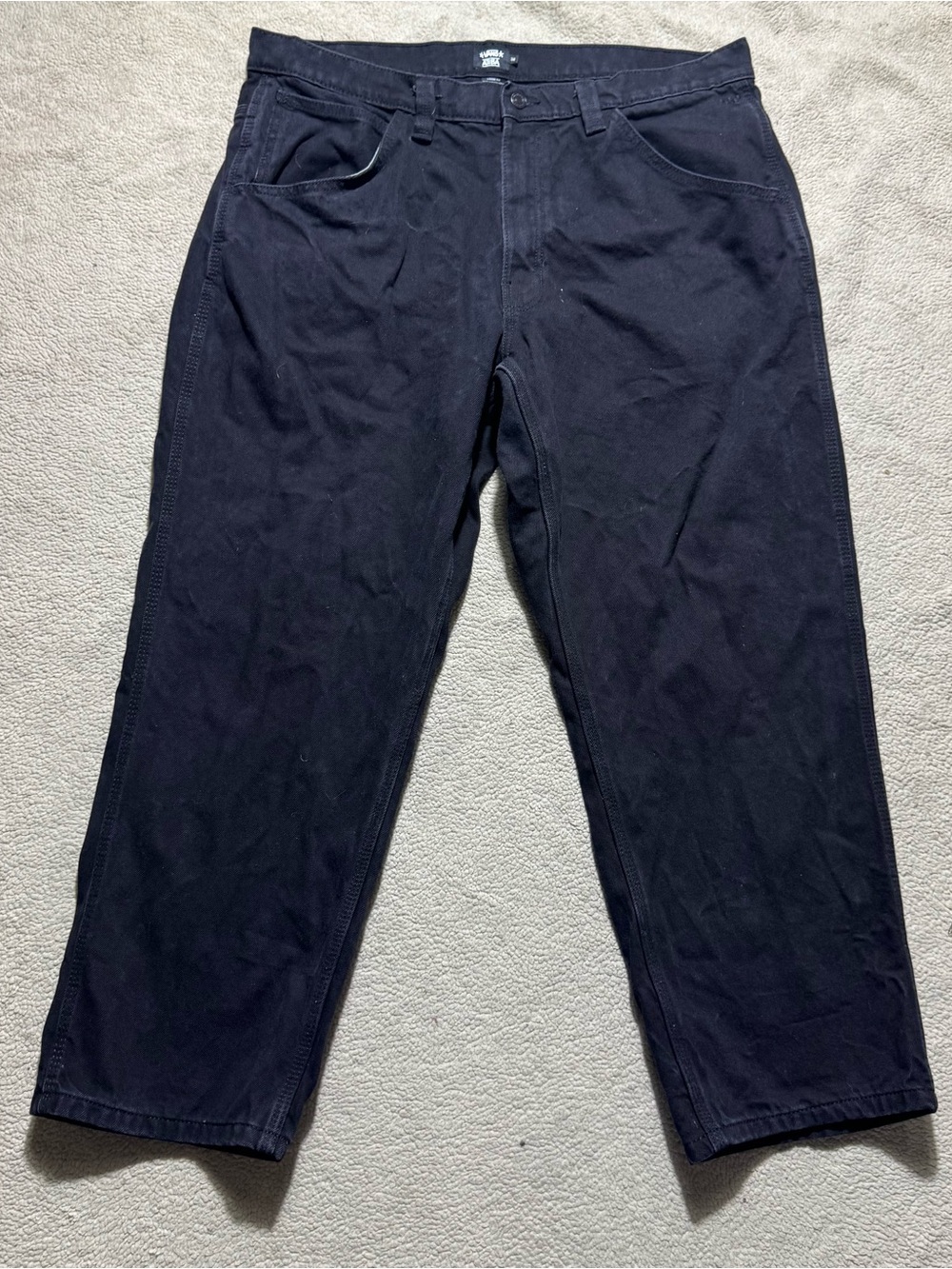 VANS Atiba Jeans Mens 38 Loose Fit Black Denim Mid Rise Grunge Skater 38x29.5